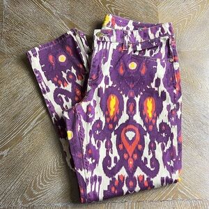 C. WONDER Printed Denim Crop Jean in Grape 31